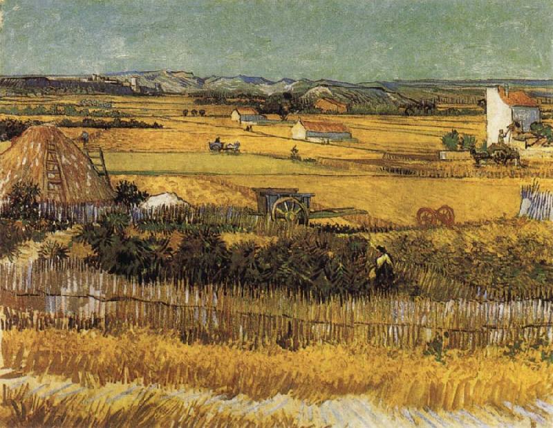 Vincent Van Gogh Harvest at La Crau,with Montmajour in the Background China oil painting art